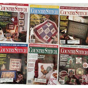 Vintage Country Stitch Cross-Stitch Magazine Collection 1991‎ Set  of 5